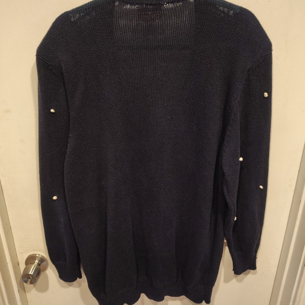 Susan Bristol Vintage 1992 Christmas Holiday Mittens Cardigan Sweater Sz L Party - Picture 9 of 9
